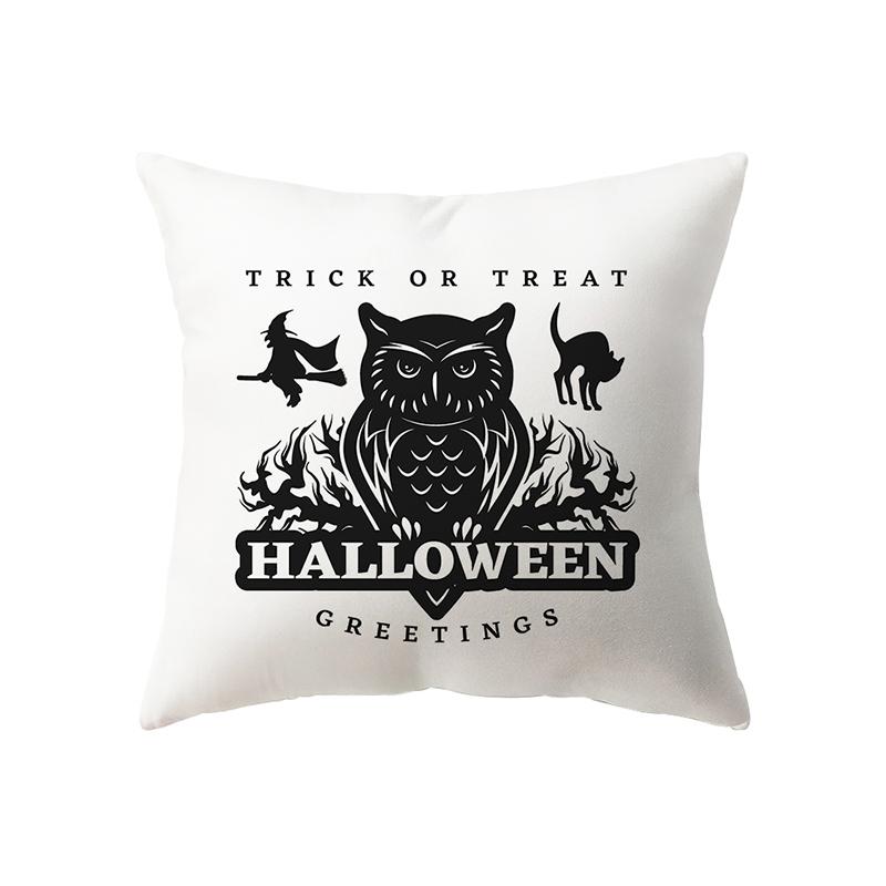 Black and White Pumpkin Alphabet Throw Pillow Cover Halloween Theme Throw Pillow Cover Sofa Chair Bed Cushion Cover Home Decor