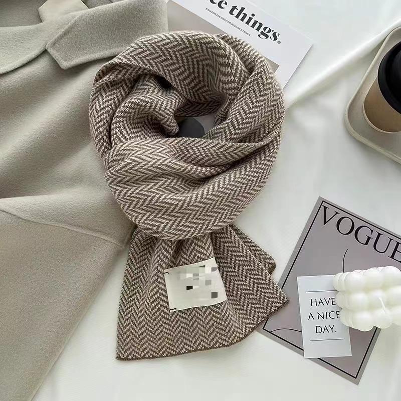 Red Scarf Women's Winter Versatile Premium Sense China Red Checked Destiny Women's Winter Scarf Christmas New Year