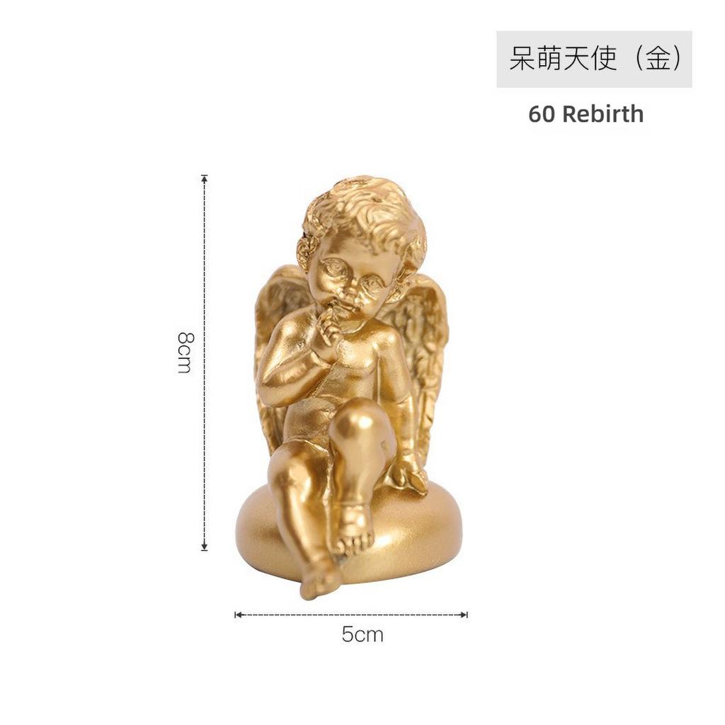 Nordic Roman Column Decor with Angel Wings - Resin Photography Props for Wedding, Vintage Shelf Ornament Minimalist Sculpture