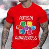 Herr T-shirts Autismsmedvetenhet Grafiskt Tryckt T-shirt Y2K Mode Rundhalsad Kläder Herrkläder Hip-Hop T-shirt Manlig Streetwear Toppar