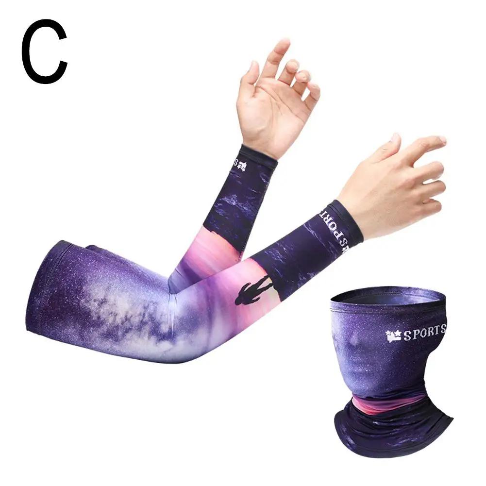 Summer Ice Silk Sleeve Mask Outdoor Activity Fishing Biking Quick-drying Mask Anti-UV Fishing Sleeves Breathable Sun Protection J8N8