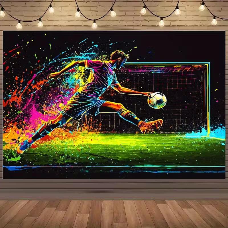 2D Vibrant Football Backdrop for Sports Bar & Live Stream Backgroun 47.2x31.5inch/120*80cm