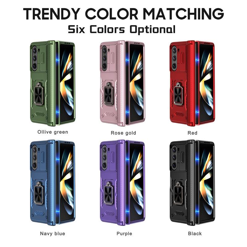 Odolné pouzdro Hinge Protection Phone Armor pro Samsung Galaxy Z Fold 8 Ultra / 7 6 5 s 360° magnetickým kroužkem a stojánkem