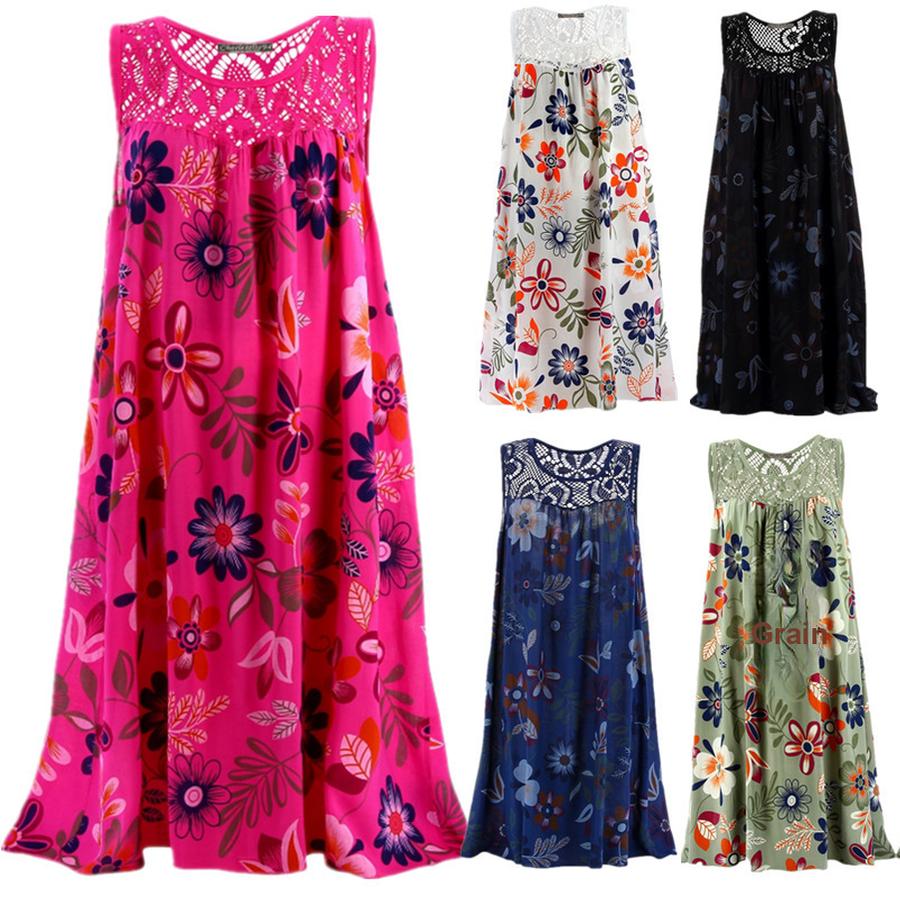 Women's Viral Sleeveless Bodysuit Lace Printed Loose Backless Dress
