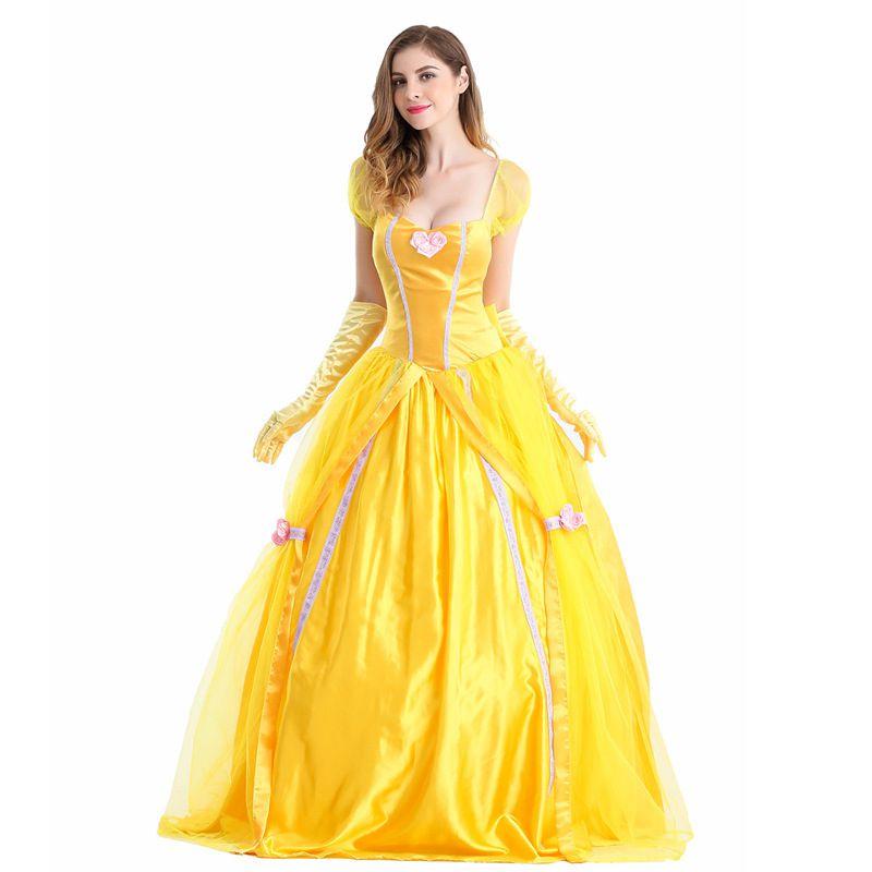 Adults Beauty And The Beast Belle Princess Halloween Costume Cosplay Fancy Dress