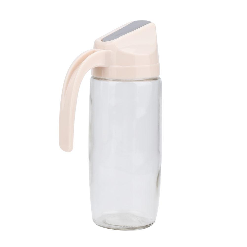 Glass Oil Dispenser Bottle  proof Dust Proof Automatic OpenCelsiusClose Oil Pot Apricot (300ml)