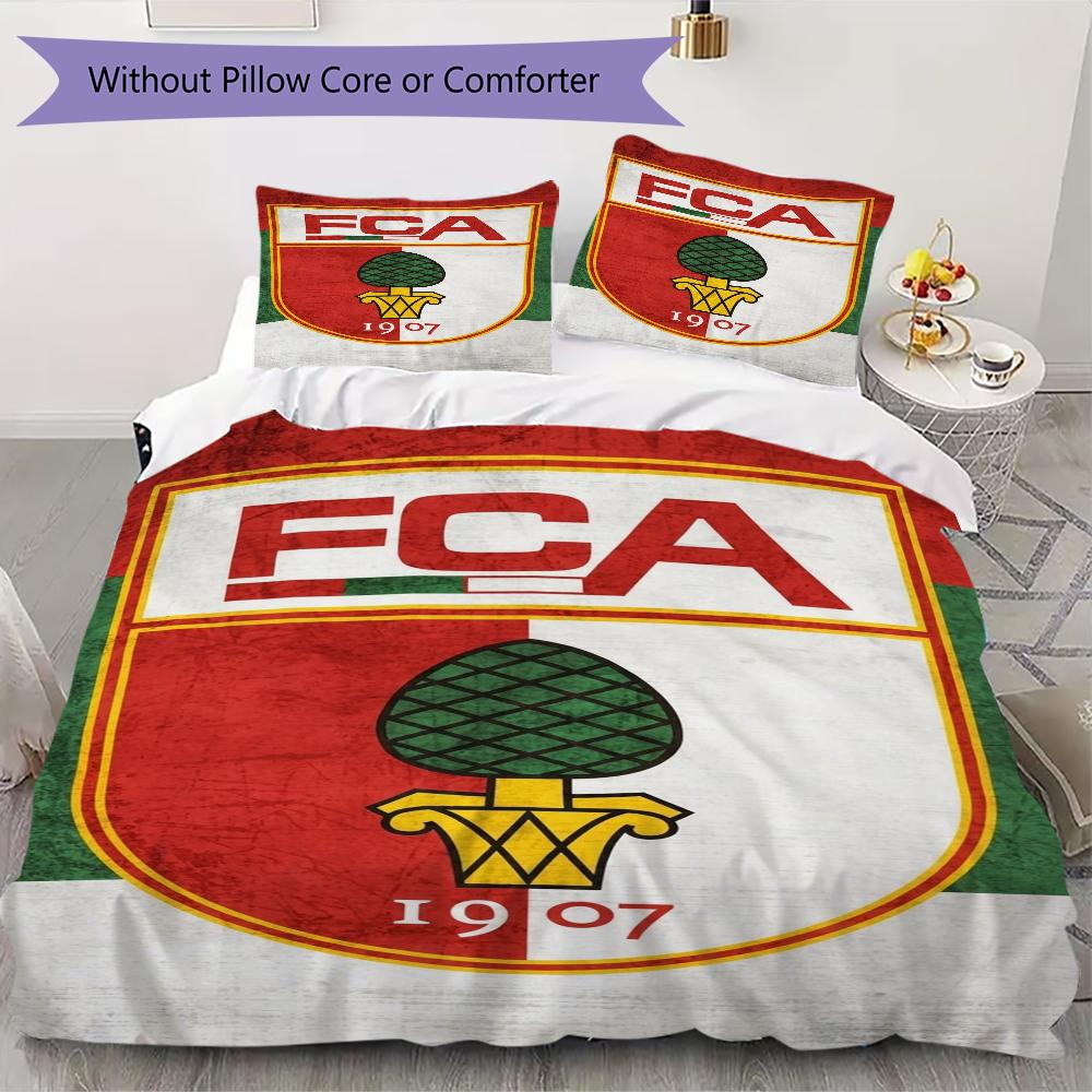FC Augsburg Pattern Bedding Uilt Set Uilt Cover Pillowcase Home Decoration Birthday Gift (1 * Duvet Cover + 2 * Pillowcase Without Core)