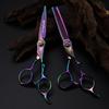 6.0-Inch Color Damascus Hairdressing and Thinning Scissors for Barbers and Bangs