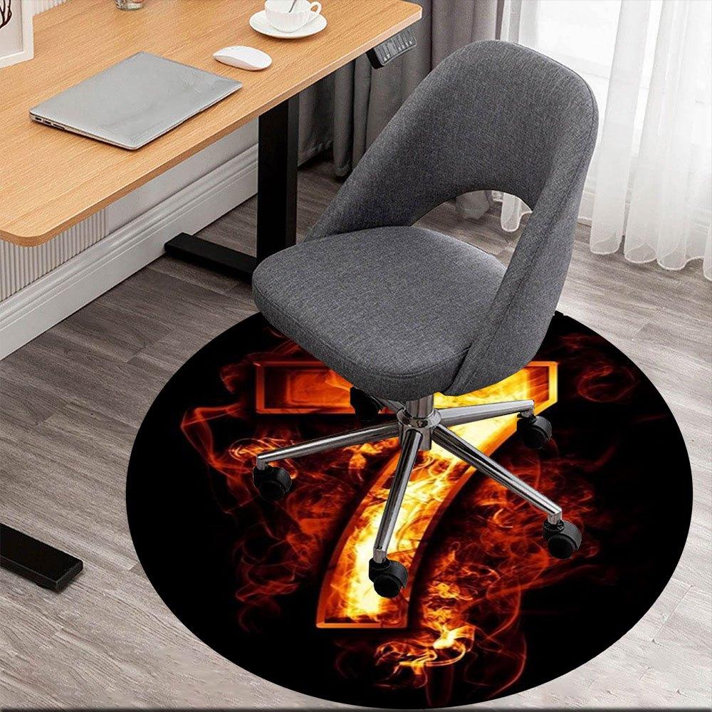 Flaming Number Seven Circular Sticker Decal - High Temperature Resistant, Waterproof, UV Protected, Weatherproof, Durable Vinyl for Indoor/Outdoor Use 80cm by 80cm