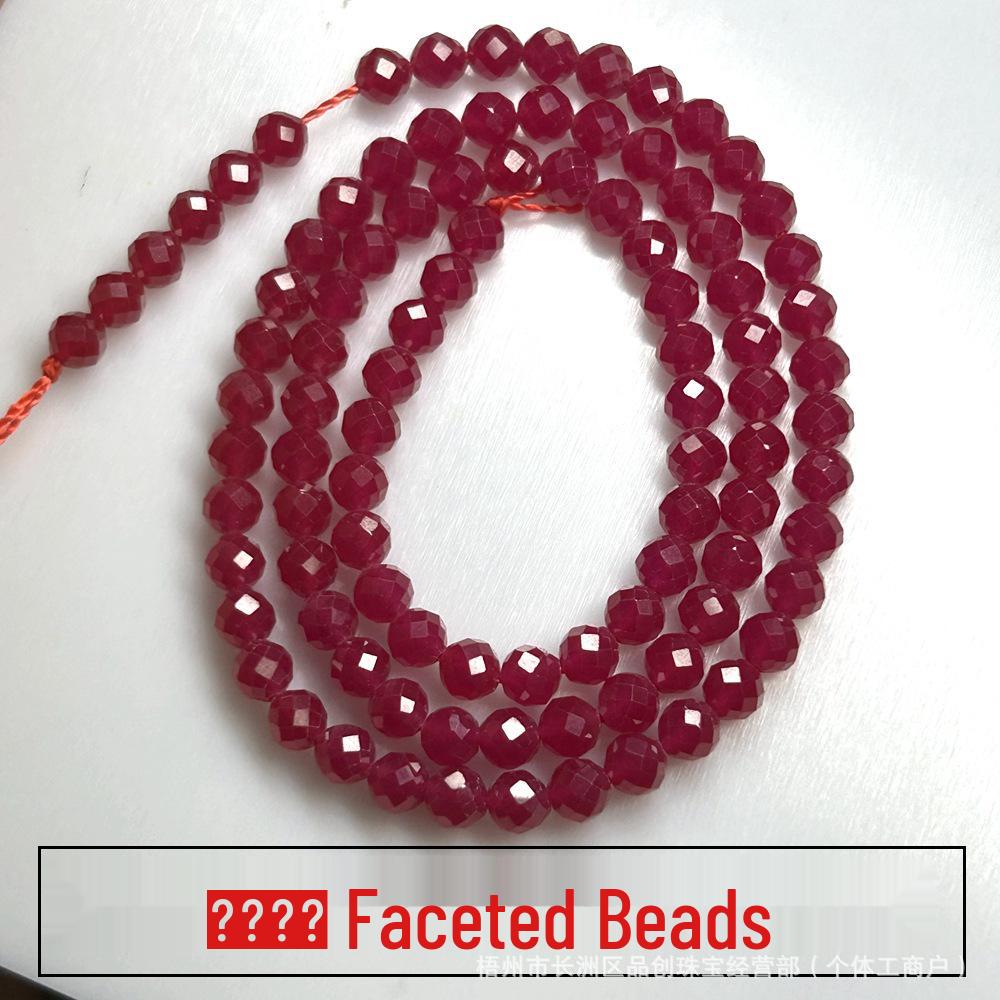Faceted Glossy Hexagonal Teardrop Rice Beads for DIY Ruby Bracelets