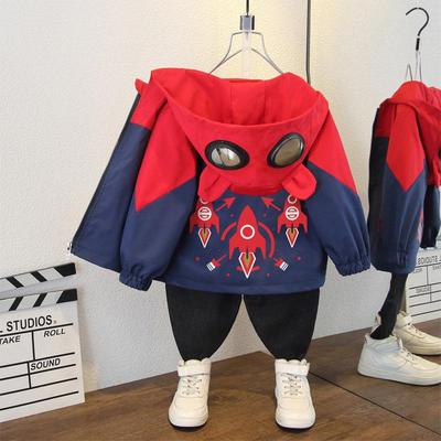 Boys' Hooded Spring & Autumn Jackets 2025 - Trendy Medium & Large Children's Tops