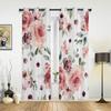 Spring Flowers Leaves Window Curtains For Living Room Bedroom Luxury Modern Kitchen Curtains Fabric Drapes