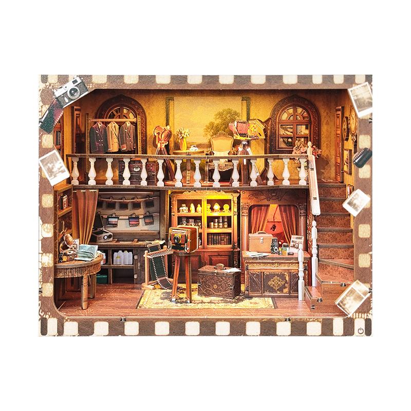 NOUVEAU Vieille taverne Poupée en bois Maison de poupée Miniature Modèle 3D à assembler avec kit de meubles Jouet DIY Cadeau pour Enfants & Adultes Casa