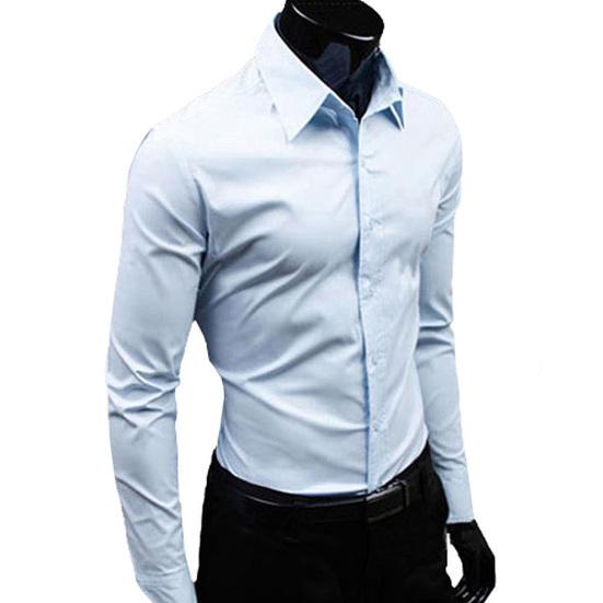 Men's Shirt Button-down Closure Anti-wrinkling Odorless Long-sleeve Button-down Shirt for Daily Life
