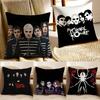 My C-Chemical Romance Pillow Case Anti-dustmite Pillowcase Invisible Zipper Silky Short Plush Sofa Cushion Cover