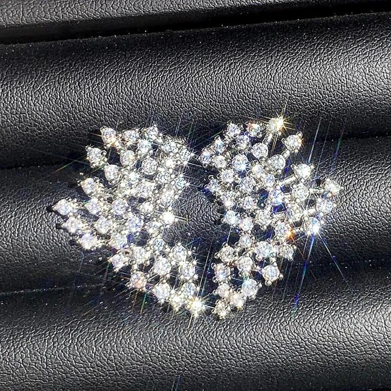 Huitan Gorgeous Women's Stud Earrings Full with Small Cubic Zirconia Bling Bling Female Accessories Wedding Party Trendy Jewelry