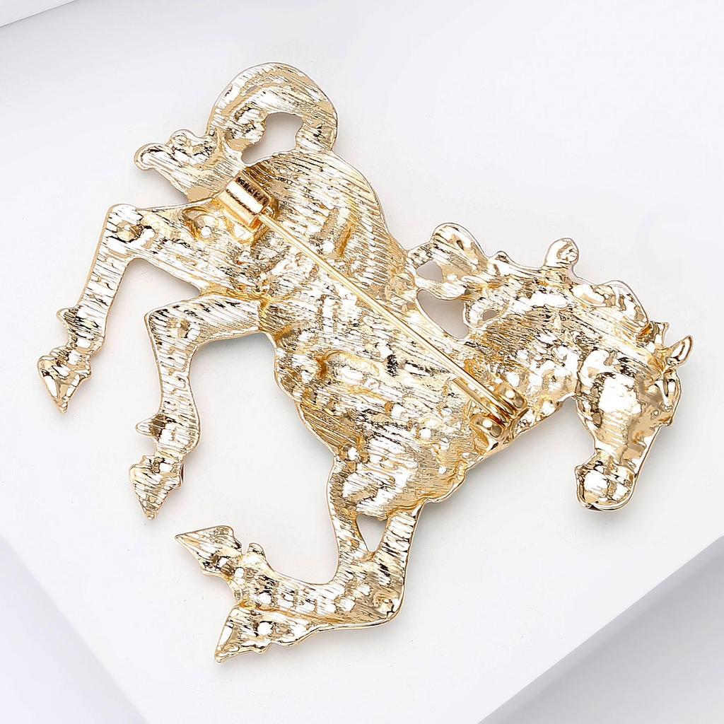 Running Horse Brooch for Women Enamel Animal Party Banquet Pins
