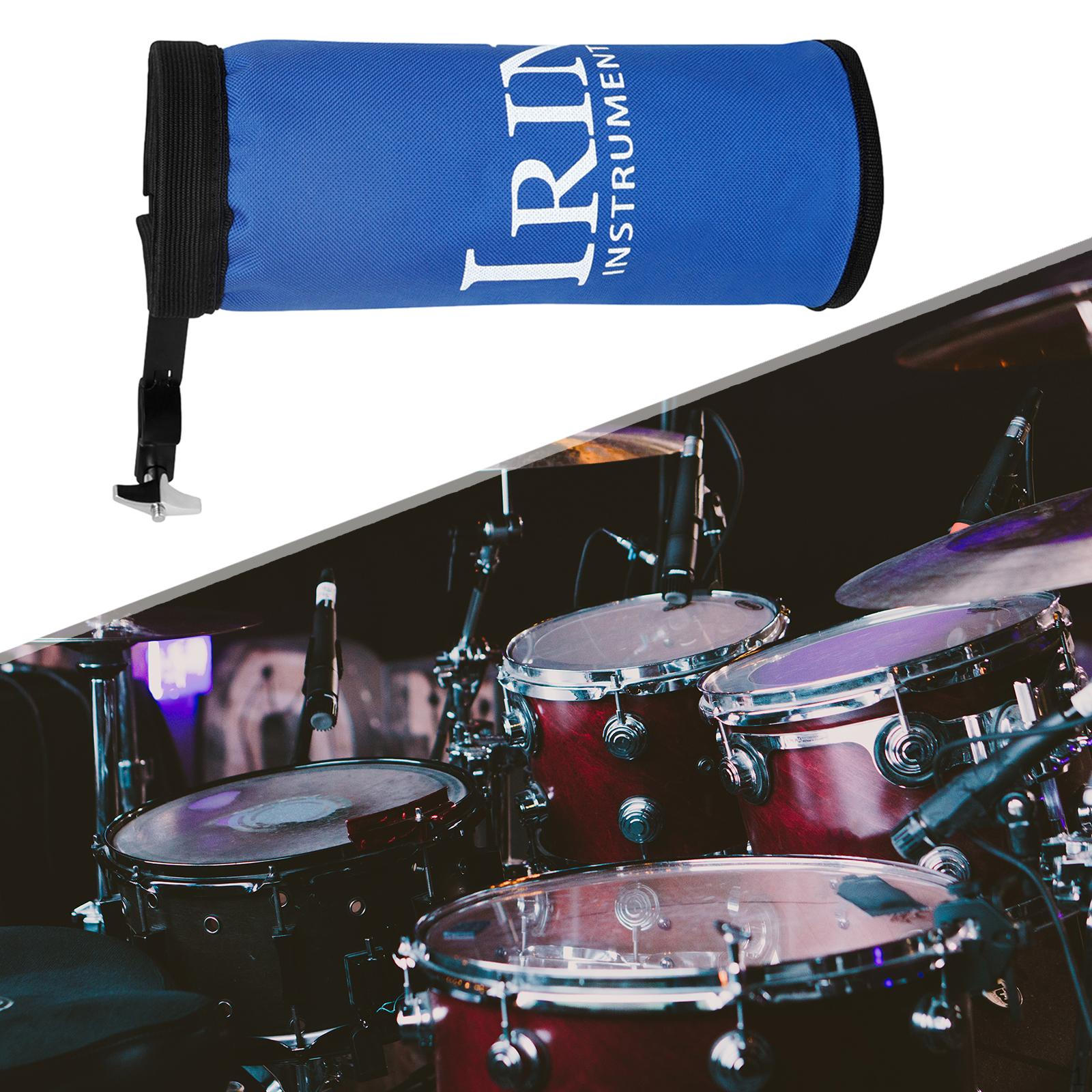 

Сумка-контейнер для барабанных палочек Стойка для барабана Трубчатая фурнитура Съемный металлический зажим Чехол для тарелок blue