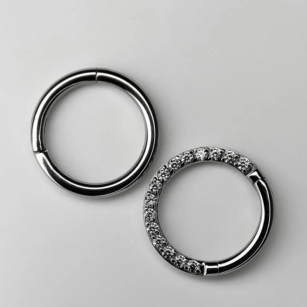G23 Titanium Nose Ring 14G 16G 18G 20G Hinged Segment Cartilage Tragus Earring Helix Daith Hoops Septum Clicker Piercing Jewelry