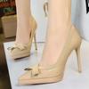 Mode 10,5 cm Damen Plateau-Pumps Lackleder High Heels Sexy Partyschuhe Stiletto Schleife Damenabsätze Damenschuhe Frühling 2025