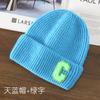Autumn and Winter Letter Embroidery Big C Student Couple Knitted Hat Outdoor Warm and Cold Wool Hat