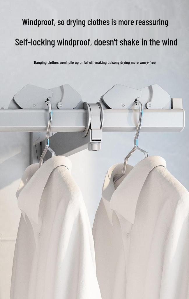 Invisible Wall-Mounted Retractable Clothes Drying Rack for Balcony and Home Use