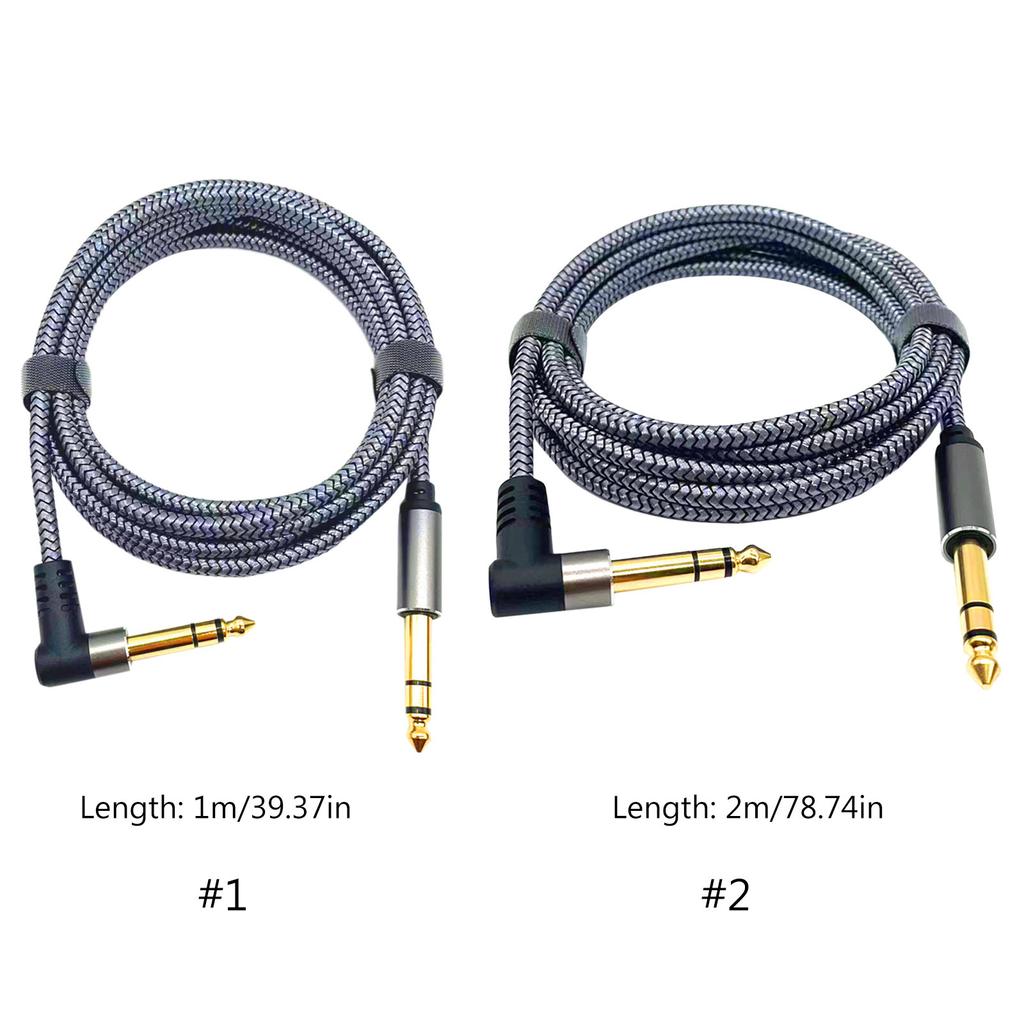 6.35mm to 6.35mm Guitar Cable 1m or 2m Professional Copper Wire Audios Cable Jacks Instrument Cable for Electric Guitar