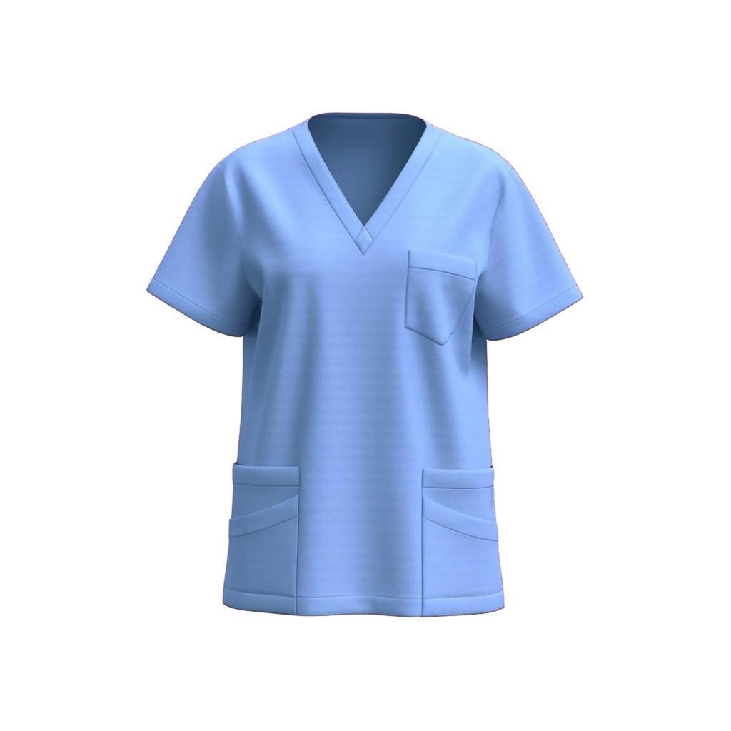 Women's V-neck Short-sleeve Workwear With Pockets For Healthcare Staff