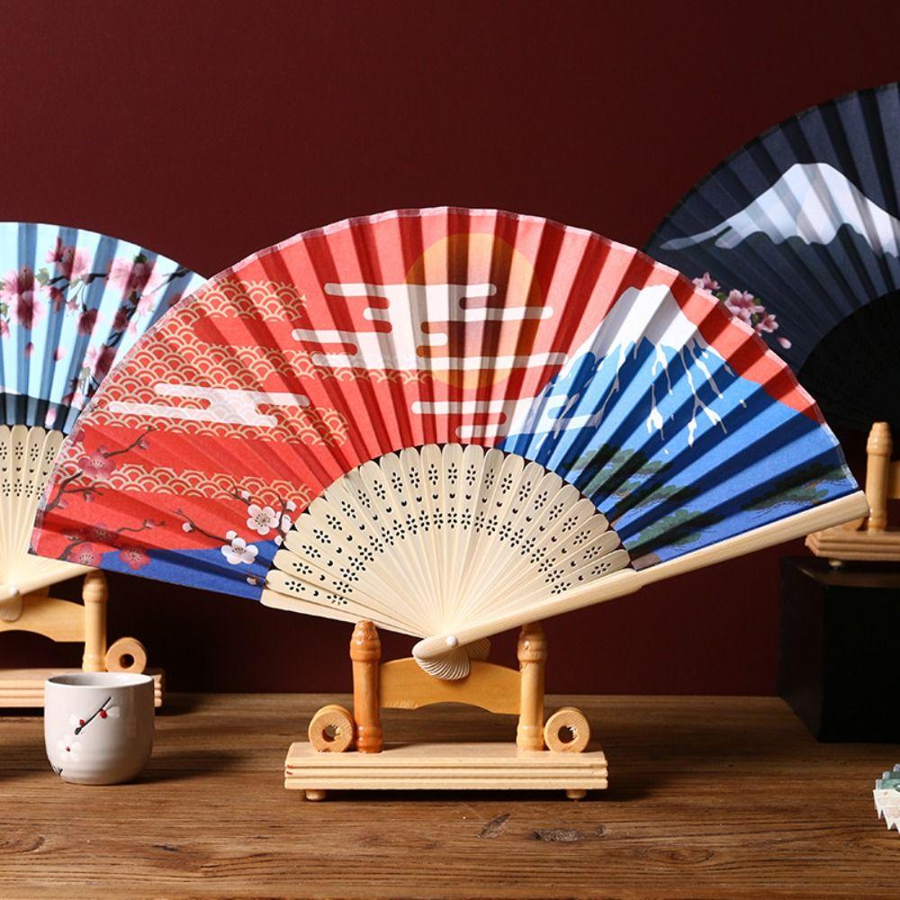 Vintage Japanese Style Folding Fan Paper Fan Props Fan Portable Dance Hand Fan  Home Decoration