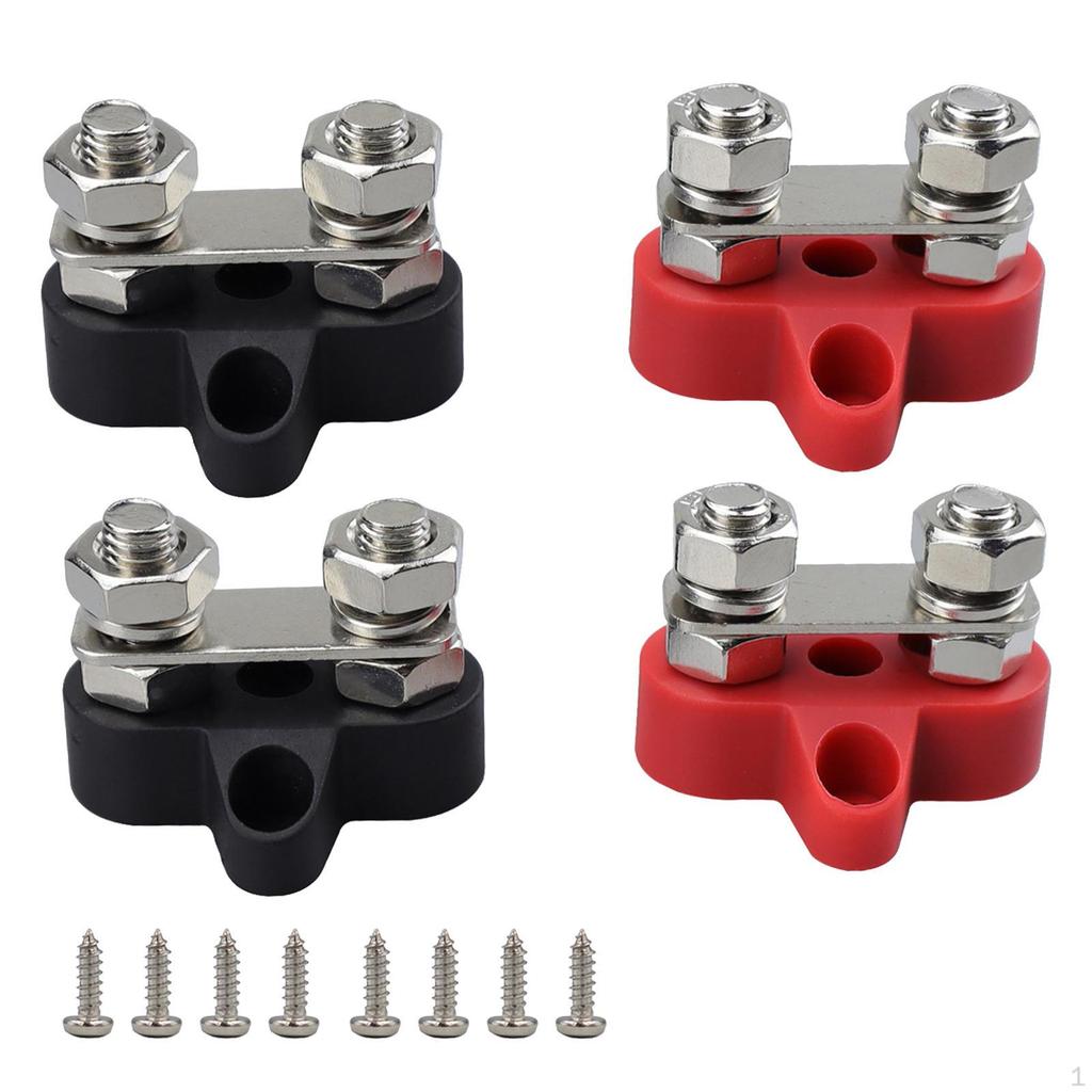 Bus Bar Terminal Block Power Distribution High Stud DC 48V Stainless Steel Busbar for Truck RV