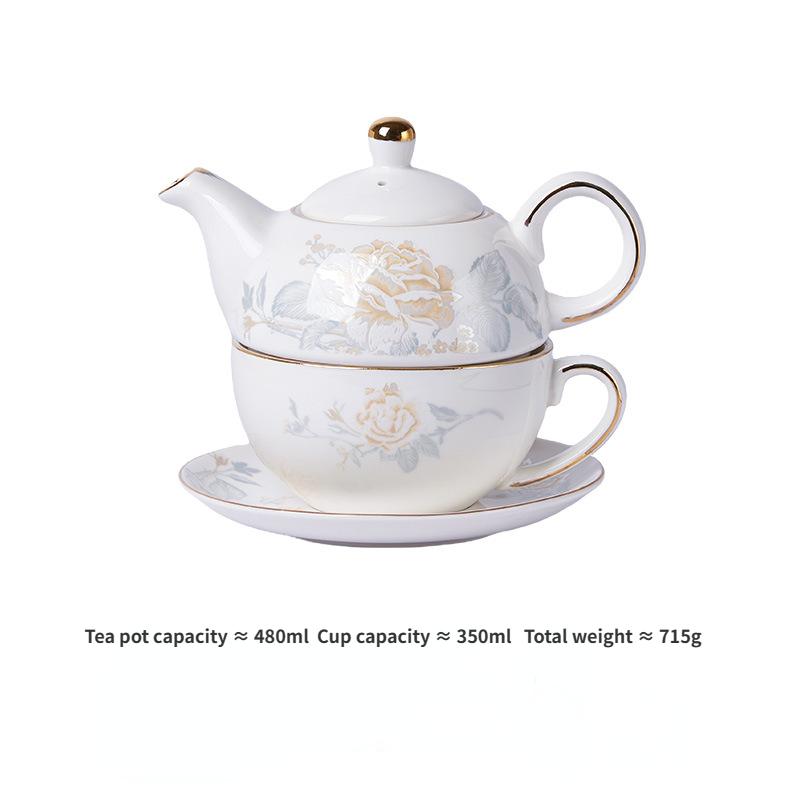 Domácí odpolední čajová sada z jednoho kusu keramiky, čajová konvička na kávu pro matku a dítě