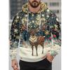 Full Christmas Santa Claus Elk Hoodie For Men Women New In Casual Pullovers Sweatshirts Men's Xms Snowman Sport Hoody