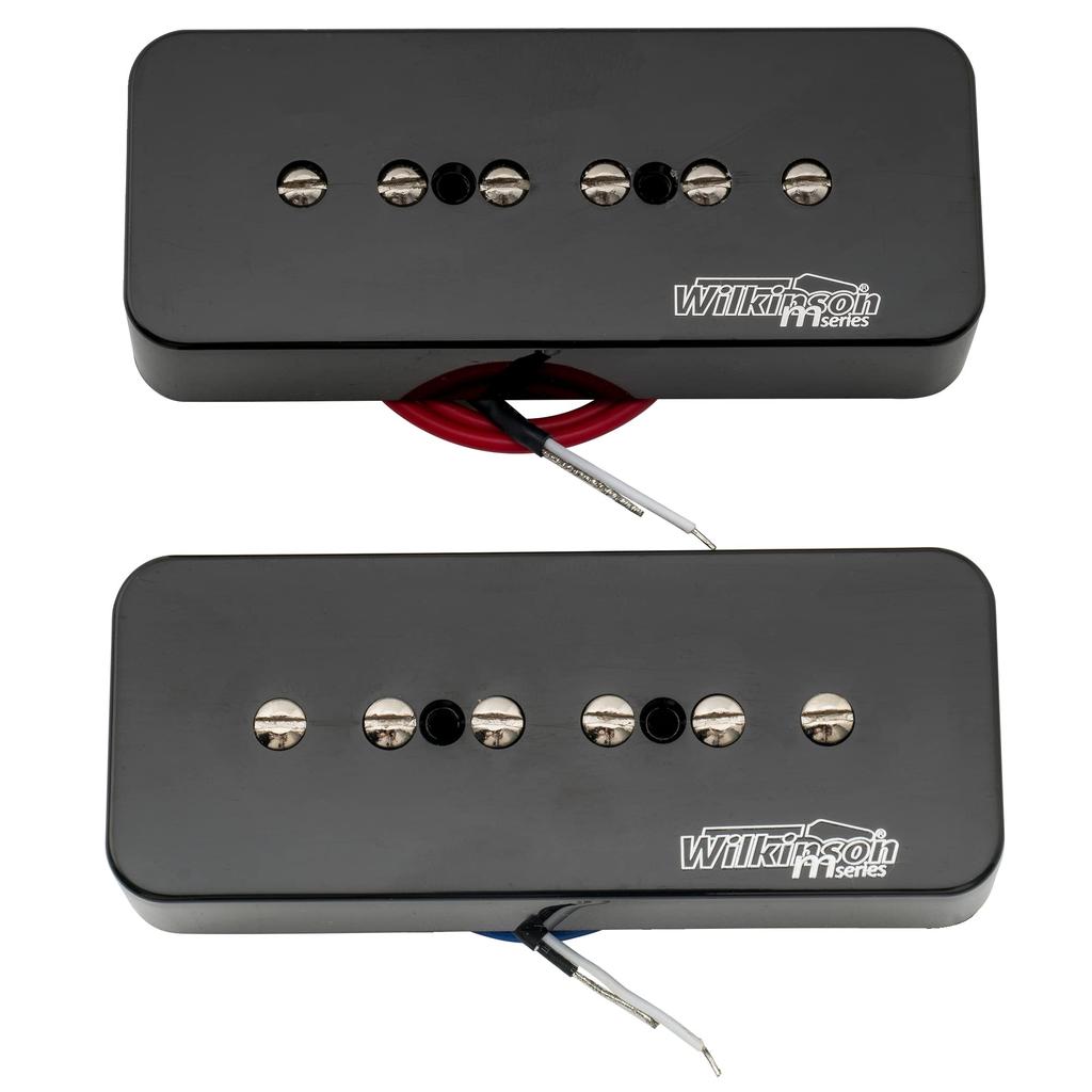 Wilkinson Low Gauss Iconic Sound Ceramic P90 Soap Bar Single Pickup for Electric Black of SG/LP Guitars, (Set 2)