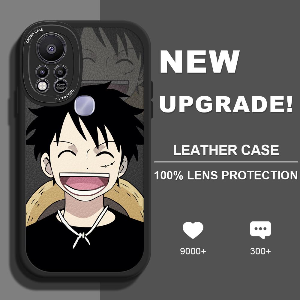 

Тонкий кожаный чехол с рисунком Happy Luffy, мягкий силиконовый чехол из искусственной кожи для iPhone Samsung Huawei Honor Xiaomi Redmi OPPO Realme Vivo Vivo Y91C/Y1S чёрный