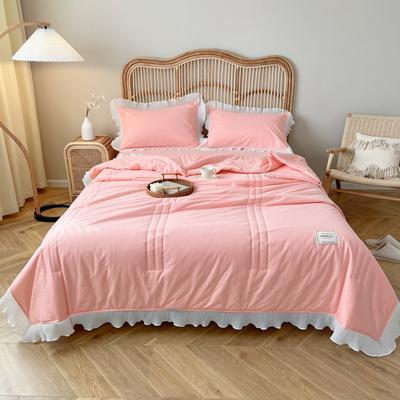 Summer Solid Thin Quilt Washable Pink Skirt Summer Bedspreads For Double Bed Comforter Microfiber Lightweight Blanket