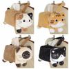 Soft Car Seat Tissue Box Cartoon Paper Towel Dispenser Plush Cat Napkin Box  Backseat Use