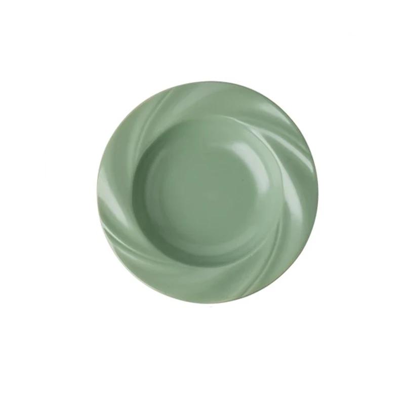 Light Luxury Solid Color Ceramic Plate High End Restaurant Pasta Plates Household Afternoon Tea Cake Dessert Plate Tableware