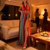 European and American women's clothing vacation beach split-ended pendulum dress sleeveless chest print woman