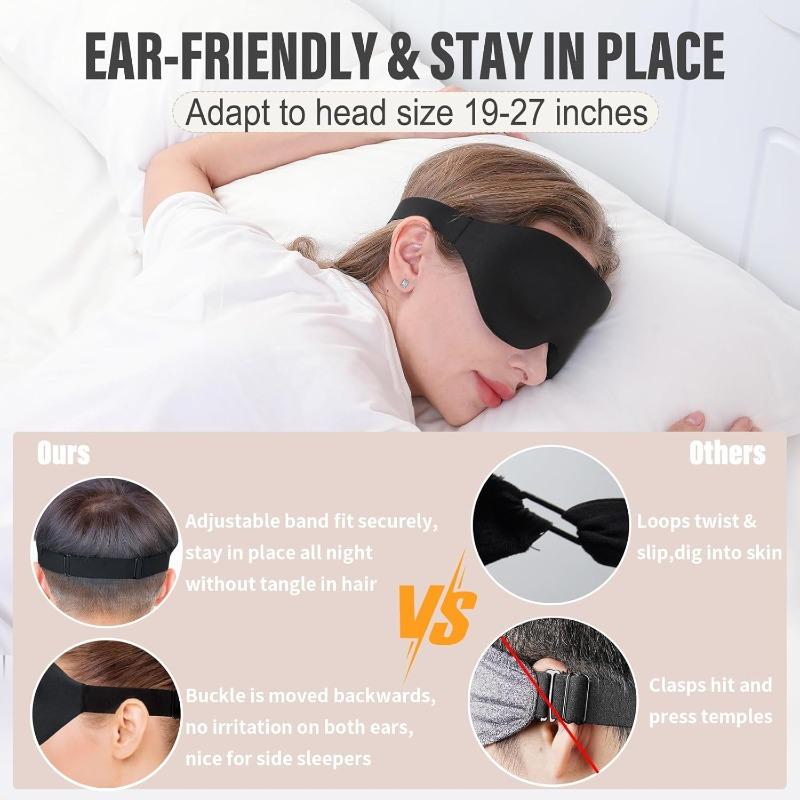 Breathable 3D Eye Mask Adjustable Suitable for Men and Women with No Pressure on the Eyes and Light Blocking Sleep Eye Mask