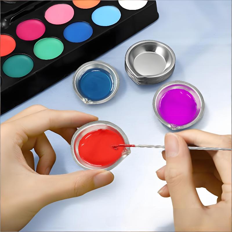 Stainless Steel Painting Color Bowls Oil Paint Trays Paint Color Mixing Cups Color Mixer Children Diy Painting Tools