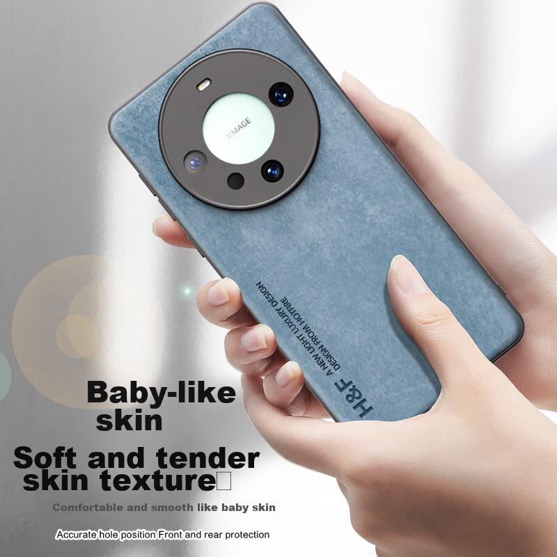 Phone Case for Huawei Mate60, Huawei Mate60 Protective Cover, Upgraded Skin-Like Matte Lens Full Protection Simple Silicone Case - Smoke Gray