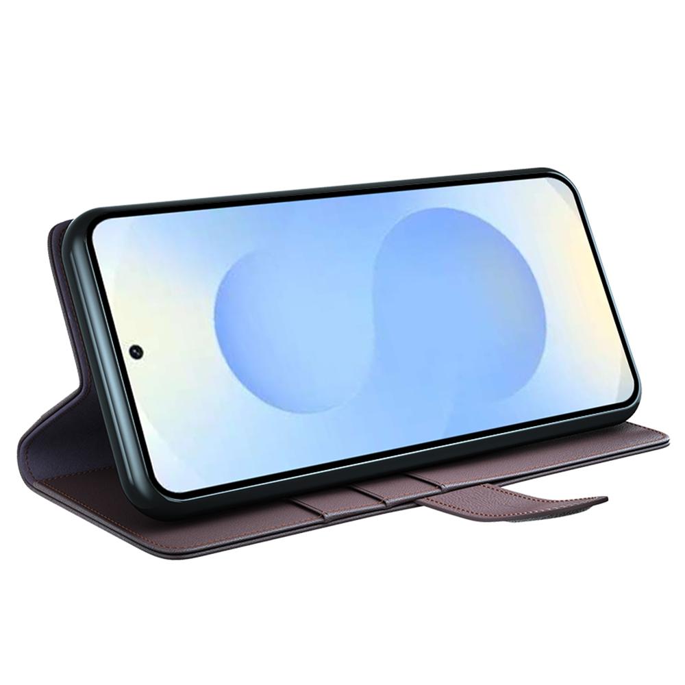 For Samsung Galaxy S26+ Case Genuine Split Leather Phone Cover with Wallet Stand