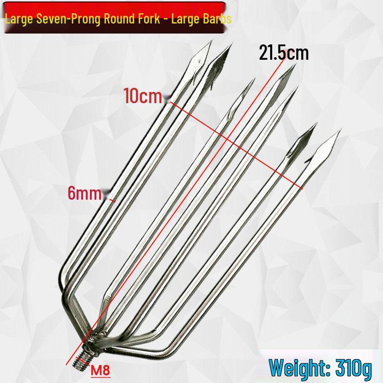 Stainless Steel Multi-functional Barbed Fish Spear Head - Handmade Flat Fork Lantern Design