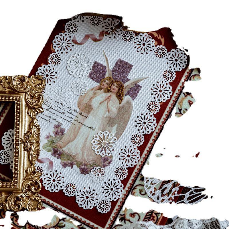 Alice's Tea Party Retro Journal Decor: Hollow Lace Paper DIY Collage Materials