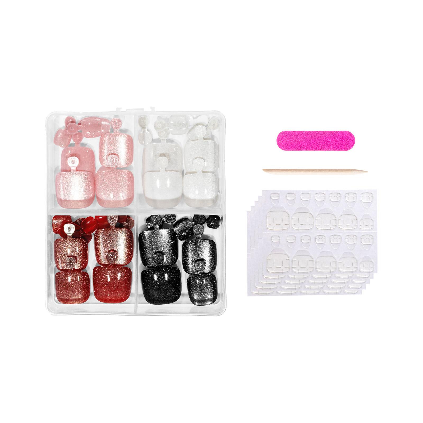 

Накладные ногти на ногах Кошачий глаз Клей для ногтей на ногах 96 шт. Глянцевые ногти на ногах Многоразовые УФ-покрытие Накладные ногти Акриловые накладные ногти D