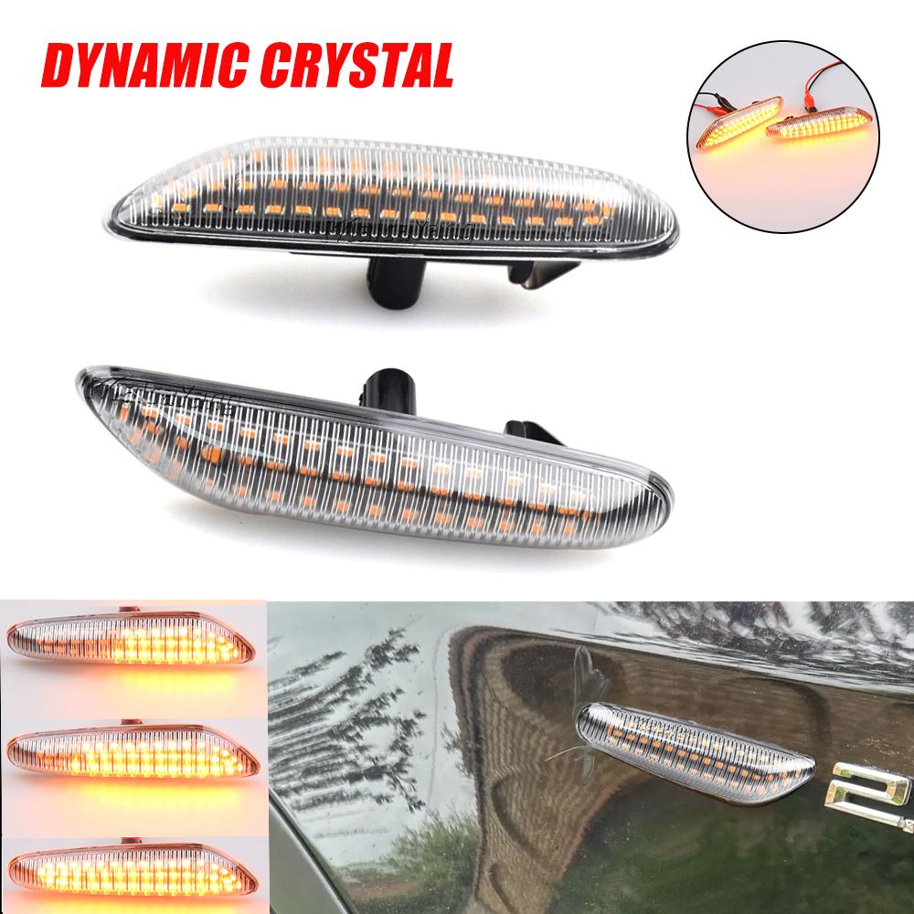 

2 шт. Светодиодные динамические боковые указатели поворота, последовательные мигающие огни для BMW E60 E61 E90 E91 E81 E83 E84 E88 E92 E93 E82 E46