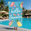 Hallo Sommer Cartoon Strand Element Druck Strandtuch Sandfest Pooltuch Sommer Schwimmen Outdoor Picknick Fitnessstudio Camping Reise Nutzung