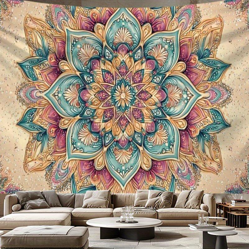 VIKAMA Exquisite Mandala Pattern Tapestry Home Room Decoration Bedroom Living Room Dormitory Wall Decoration Tapestry