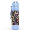 1PC Dark Rich Toned Floral Bouquet Print 750ml Color Plastic Sports Water Bottle Leakproof Flip Straw Lid Suitable for Sports Office Home Use