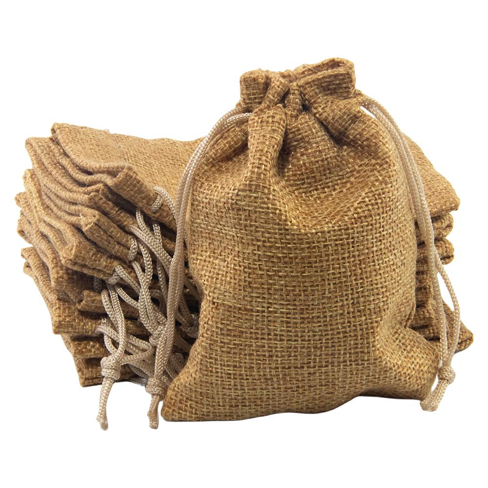 Dice Bag, 10pcs 93mm*125mm Jewellery Bags Burlap Pouch with Drawstring for Jewellery Tarot Dice Gift Packaging Bags